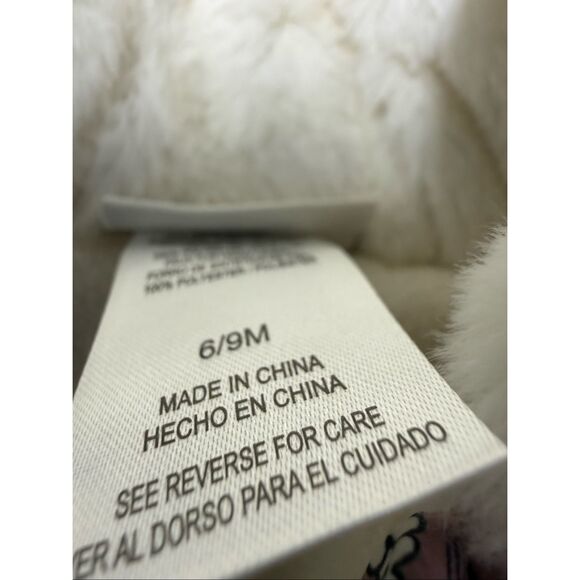 NWT Nicole Miller Size 6-9 months Girls Snow Suit Ruffle Faux Fur Floral Pink - Picture 10 of 13